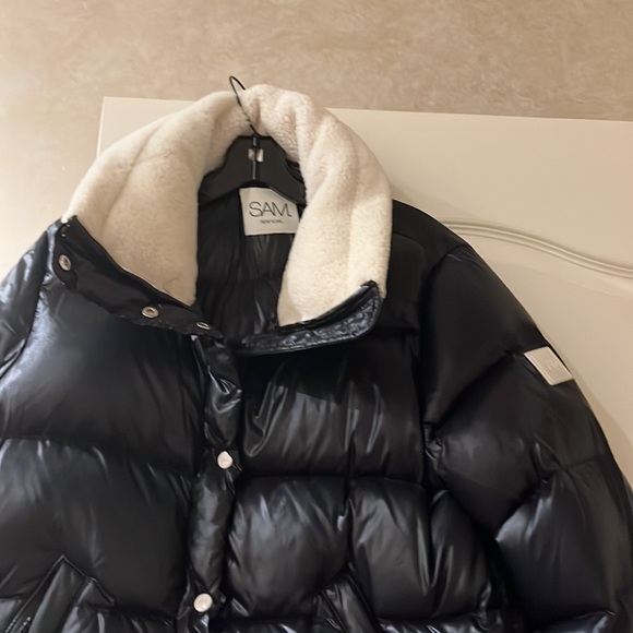 Sam jacket Gigi Shearling-Trim Down Jacket - - Picture 10 of 12